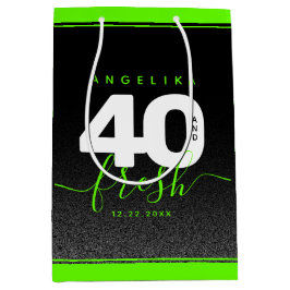 Modern Girly Bright Green 40 und Fresh Mittlere Geschenktüte