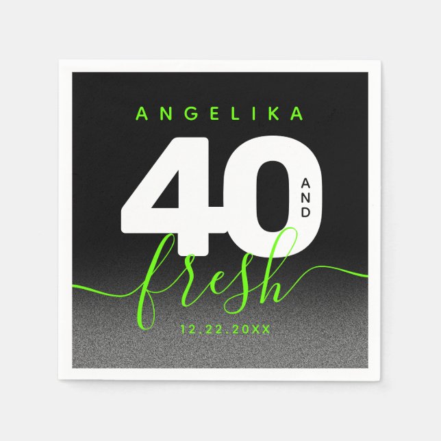 Modern Girly Bright Green 40 und Fresh Serviette (Vorderseite)