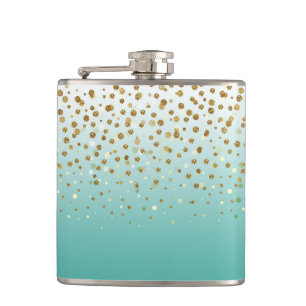 Modern Girly Gold Glitzer confetti Flachmann