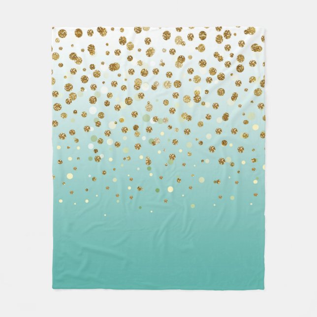Modern Girly Gold Glitzer confetti Fleecedecke (Vorderseite)
