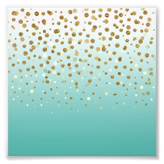 Modern Girly Gold Glitzer confetti Fotodruck (Vorne)