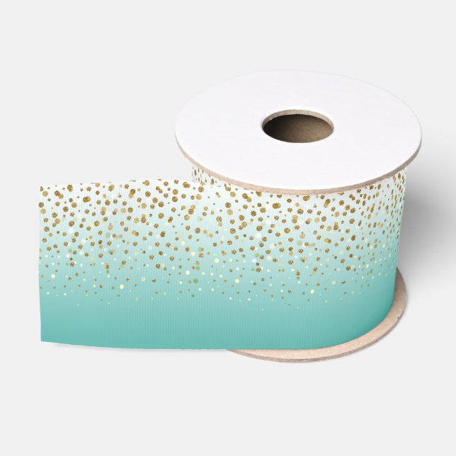 Modern Girly Gold Glitzer confetti Ripsband (Spule)