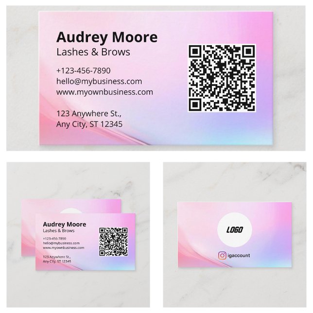 Modern Girly Lashes Brows Lash Tech Visitenkarte (Modern Girly Lashes Brows Lash Tech Business Card
)