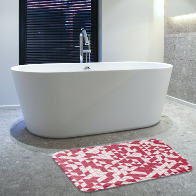 Modern Girly Magenta Pink Geometric Badematte (Von Creator hochgeladen)