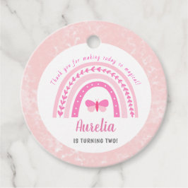 Modern Girly Pink Boho Rainbow Birthday Vielen Dan Geschenkanhänger