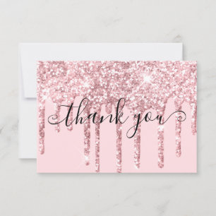 Modern Girly Pink Glitzer Drippings Promo Code Dankeskarte