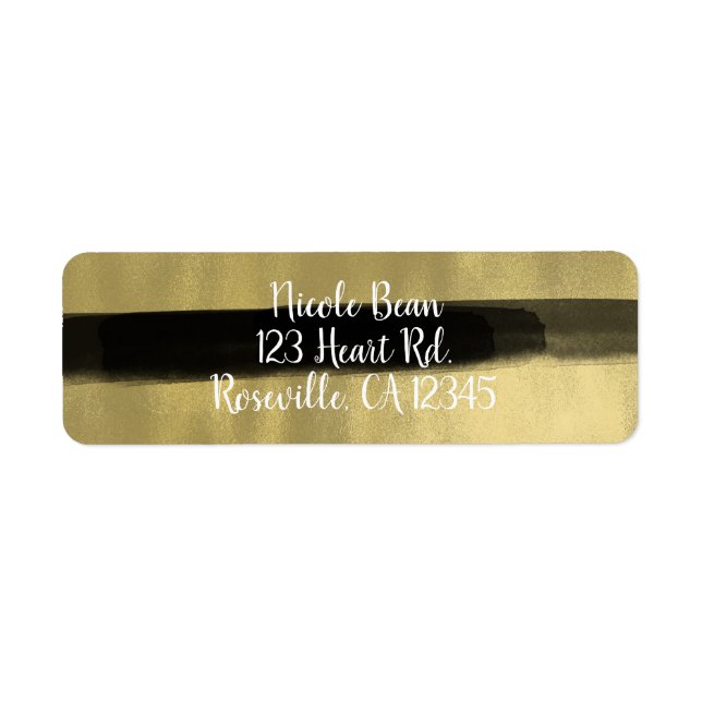 Modern Glam Black & Gold Paint Stroke Strip (Vorne)