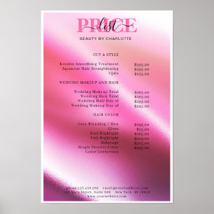 Modern Glam Preisliste Poster