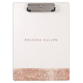 Modern Glam Rose Gold Sequel Black Klemmbrett