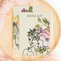 Modern Glam Watercolor Floral Earring Display Card