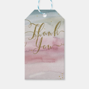 Modern Glam Watercolor Gold Elegante Vielen Dank Geschenkanhänger