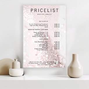 Modern, glänzende Preisliste Poster