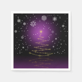 Modern Gleamy Weihnachtsbaum Serviette