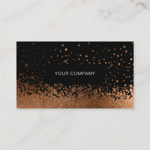 Modern Glitter Drop Orange-Gold Schwarz Visitenkarte