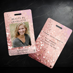 Modern Glitter Employee Photo ID Badge Ausweis