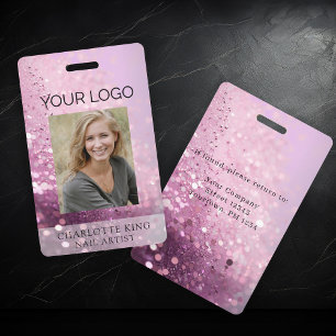 Modern Glitter Employee Photo ID Badge Ausweis