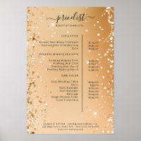 Modern Glitter Price List Poster