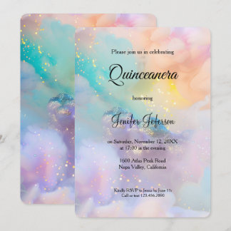 Modern glitter Quinceanera Invitation Einladung