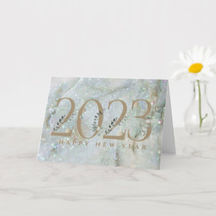 Modern Glitzer Marble Happy New Year 2023 Card Karte