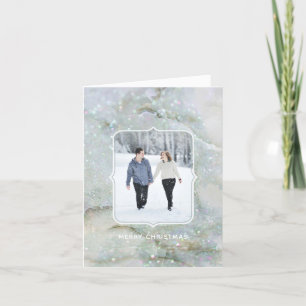 Modern Glitzer Marble Winter Feiern   FOTO Feiertagskarte