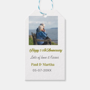 Modern glückliches 50. Jubiläum Name Datum Foto Geschenkanhänger