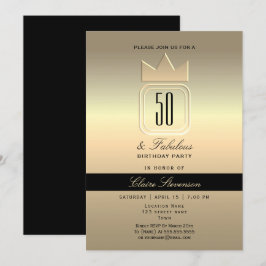 Modern Gold 50. Geburtstag Einladung