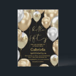 Modern Gold 50th Birthday Party Black Einladung<br><div class="desc">Modern black and gold with silver invitation Template is perfect for stylish birthday party. Elegant-minimalistic themed invite is full of fun and modern design elements,  elegant calligraphy and modern fonts. Birthdays are special days,  and this invite can help it make a memorable for friends.</div>