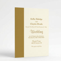 Modern Gold Bar Ivory Wedding Invitation