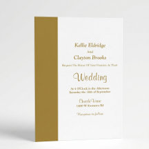 Modern Gold Bar Wedding Invitation