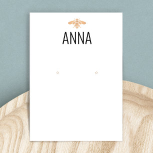 Modern Gold Bee White Oring Display Card
