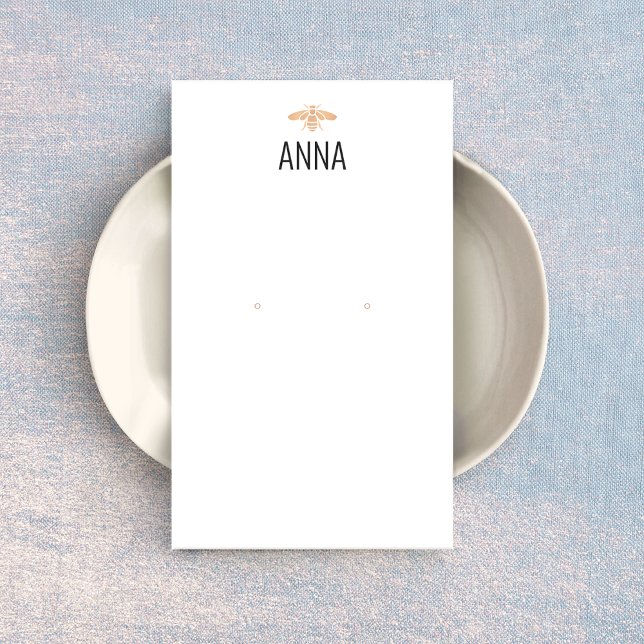 Modern Gold Bee White Oring Display Card (Von Creator hochgeladen)