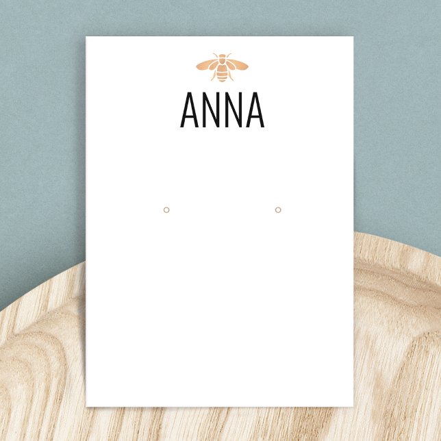 Modern Gold Bee White Oring Display Card (Von Creator hochgeladen)