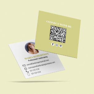 Modern Gold Beruflich QR Code Social Media Quadratische Visitenkarte