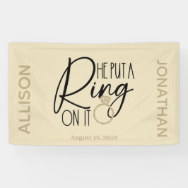 Modern Gold Black Name Er setzte einen Ring darauf Banner