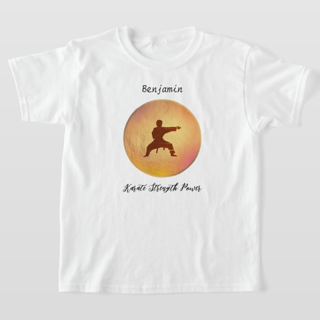 Modern Gold Black Typografy Karate Martial Arts T-Shirt (Ablage )