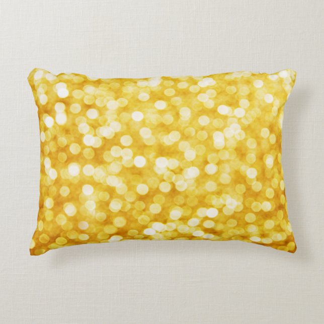 Modern Gold Bokeh Accent Pillow Dekokissen (Vorderseite)