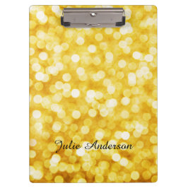 Modern Gold Bokeh Clipboard Klemmbrett