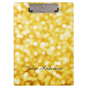 Modern Gold Bokeh Clipboard Klemmbrett