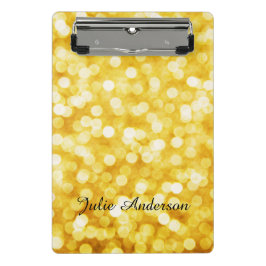 Modern Gold Bokeh Mini Clipboard Mini Klemmbrett