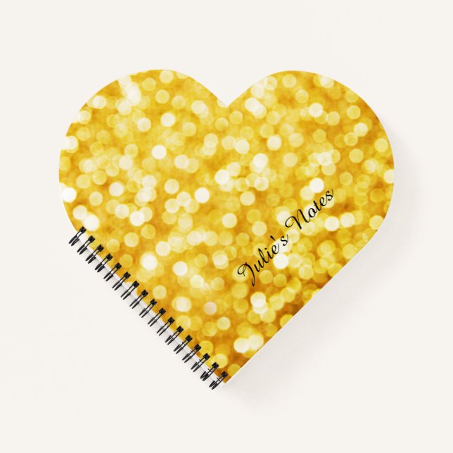 Modern Gold Bokeh Mini Spiral Notebook Notizbuch (Vorderseite)