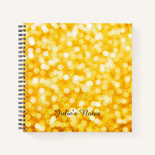 Modern Gold Bokeh Mini Spiral Notebook Notizbuch