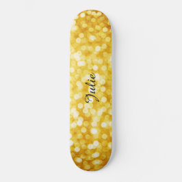 Modern Gold Bokeh Skateboard