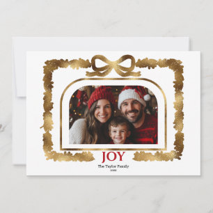 Modern Gold Bow Jow Weihnachtsband Foto Rahmen Einladung
