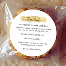 Modern Gold Brush Stroke Bakery Ingredient Product