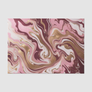 Modern Gold Burgund Pink Marble Fluid Birthday Seidenpapier