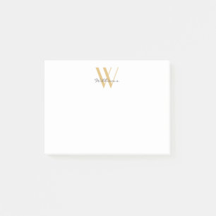 Modern Gold Chic Monogram Name Skript Einfach Post-it Klebezettel