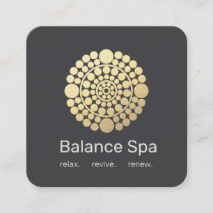 Modern Gold Circle Mandala Motif Quadratische Visitenkarte