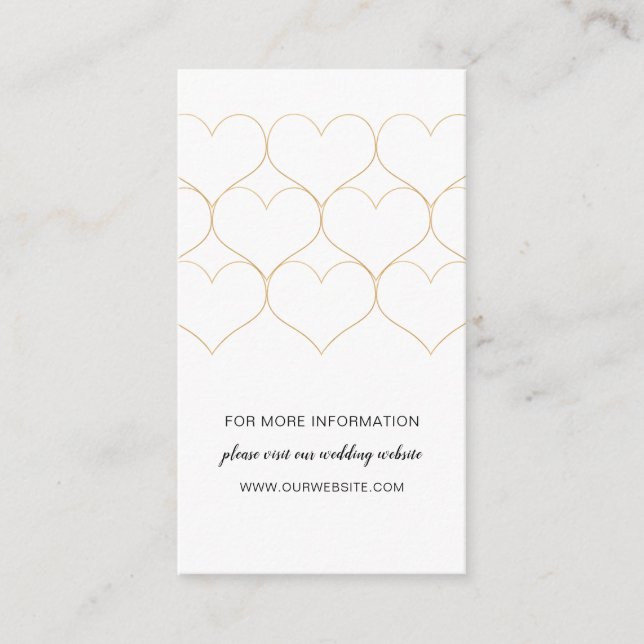 Modern Gold coeur site mariage ou carte d'informat (Devant)