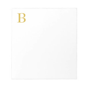 Modern Gold Color Monogram Add Name Initial Notizblock
