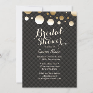 Modern Gold Confetti Dots Elegantes Brautparty Einladung
